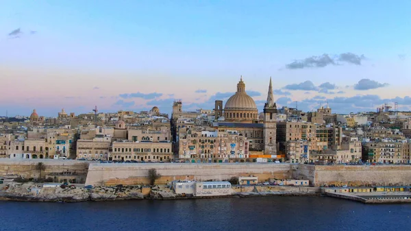 Valletta Fővárosa Málta Felülről Légi Fotózás — Stock Fotó