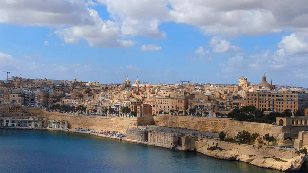 Vista Aérea Sobre Malta Cidade Valletta Fotografia Aérea — Fotografia de Stock