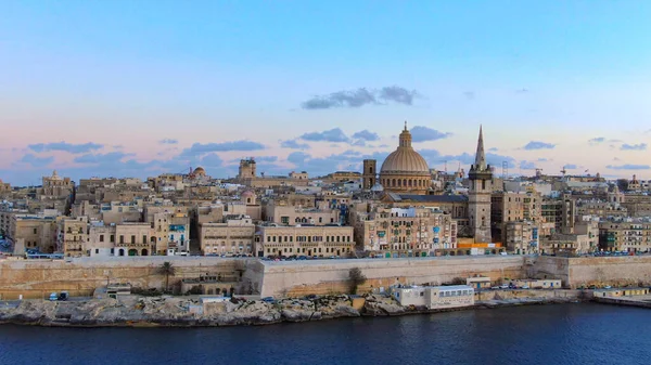 Valletta Este Főváros Málta Légi Fotózás — Stock Fotó