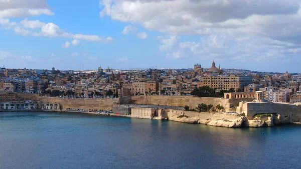 Αεροφωτογραφία Πάνω Από Μάλτα Και Την Πόλη Της Βαλέτα Εναέρια — Φωτογραφία Αρχείου