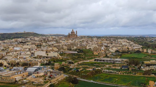 Iglesia Más Grande Gozo Llamada Xewkija Rotunda Fotografía Aérea — Foto de Stock