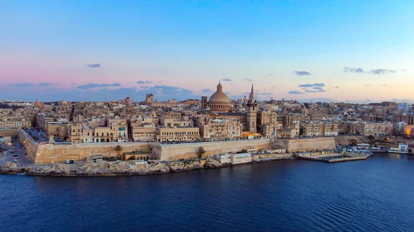 Αεροφωτογραφία Πάνω Από Την Πόλη Της Βαλέτα Πρωτεύουσα Της Μάλτας — Φωτογραφία Αρχείου