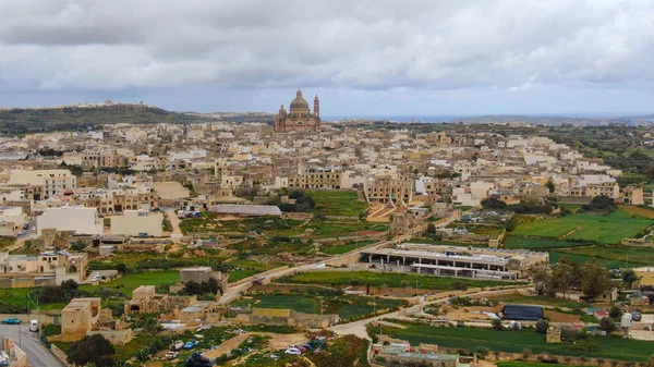 Iglesia Más Grande Gozo Llamada Xewkija Rotunda Fotografía Aérea — Foto de Stock