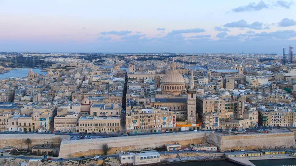 Valletta Fővárosa Málta Felülről Légi Fotózás — Stock Fotó