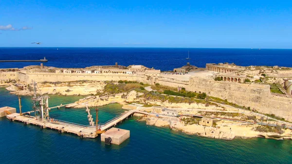 Bella Baia Rinella Malta Dall Alto Fotografia Aerea — Foto Stock