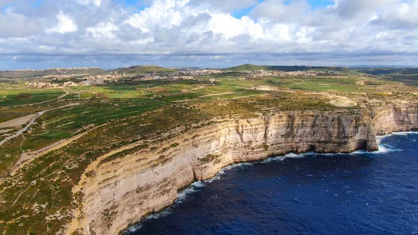 Wyspa Gozo Malta Góry Zdjęcia Lotnicze — Zdjęcie stockowe