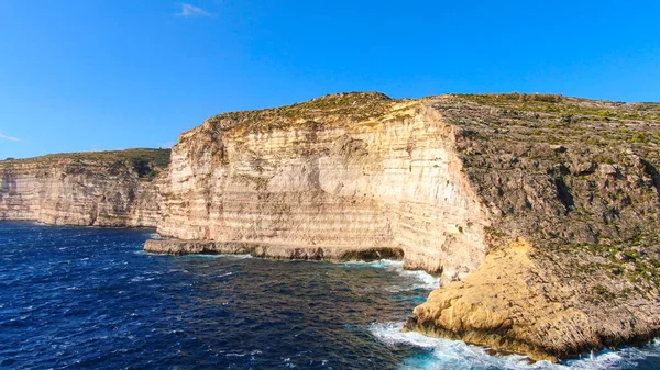 Gökyüzünden Gozo Malta Nın Uçurumları Hava Fotoğrafçılığı — Stok fotoğraf