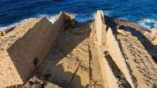 Ancient ruins on the island of Malta - aerial photography