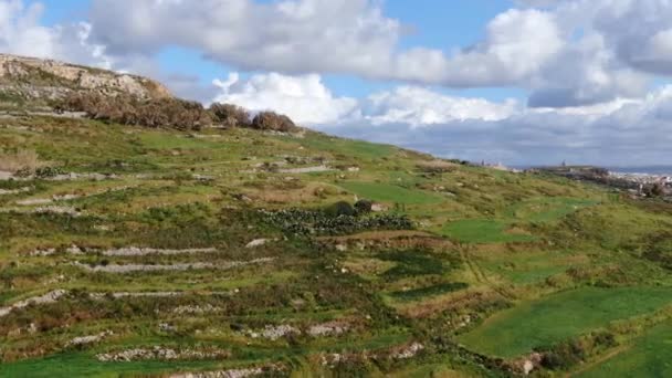 Het Eiland Gozo Malta Van Bovenaf Luchtfoto — Stockvideo