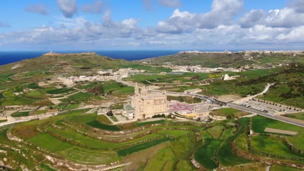 Het Eiland Gozo Malta Van Bovenaf Luchtfoto — Stockvideo