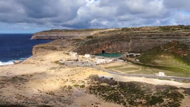 Vol Dessus Baie Dwerja Sur Côte Gozo Malte Séquences Aériennes — Video