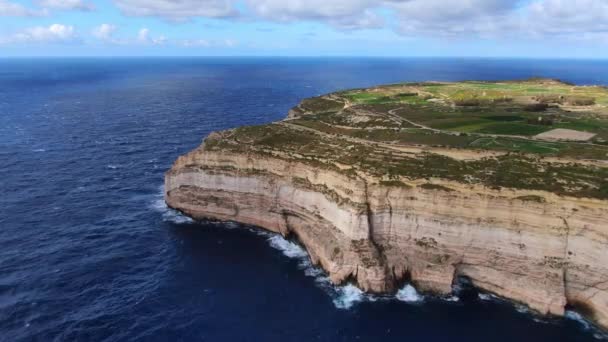 Maravillosa Costa Gozo Malta Desde Arriba Imágenes Aéreas — Vídeos de Stock