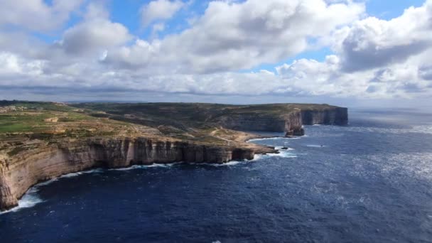 Остров Гоцо Мальта Сверху Аэросъемка — стоковое видео