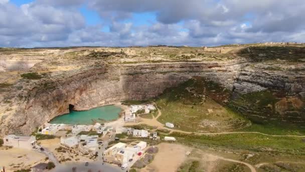 Slavné Vnitrozemské Moře Ostrově Gozo Malta Letecké Záběry — Stock video