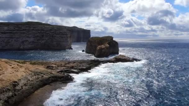 Ilha Gozo Malta Cima Imagens Aéreas — Vídeo de Stock