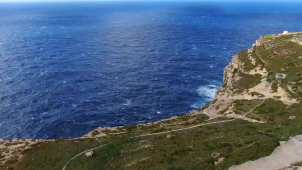 Wyspa Gozo Malta Góry Zdjęcia Lotnicze — Wideo stockowe