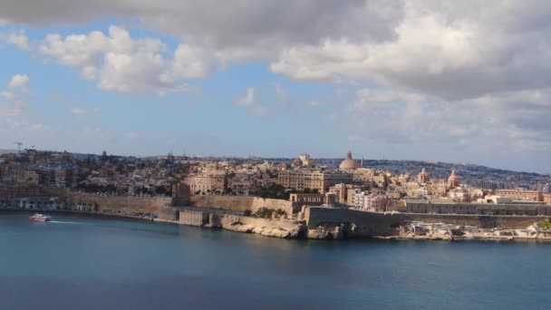 Letecký Pohled Maltu Město Valletta Letecké Záběry — Stock video
