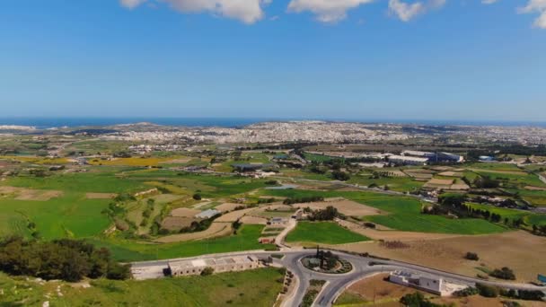 Vista Aérea Histórica Ciudad Mdina Malta Imágenes Aéreas — Vídeo de stock
