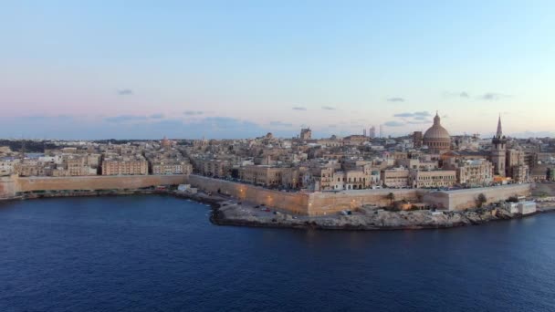 Veduta Aerea Sulla Città Valletta Capitale Malta Riprese Aeree — Video Stock
