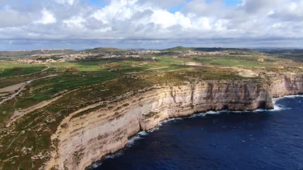 Gozo Szigete Málta Felülről Légi Felvétel — Stock videók