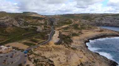 Gozo Adası - Malta yukarıdan - hava görüntüsü