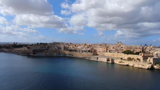 Vista Aérea Sobre Malta Ciudad Valeta Imágenes Aéreas — Vídeos de Stock