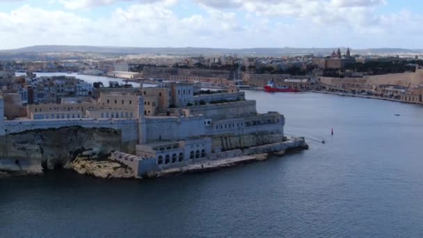 Vista Aérea Sobre Malta Cidade Valletta Imagens Aéreas — Vídeo de Stock