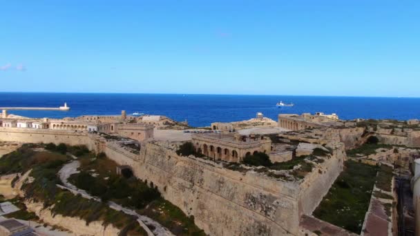 Aerial View Malta City Valletta Aerial Footage — Stock Video