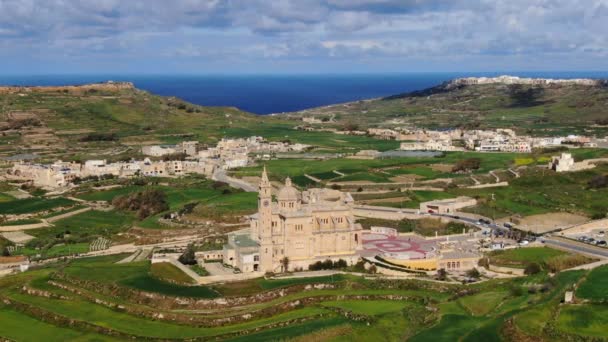 Ilha Gozo Malta Cima Imagens Aéreas — Vídeo de Stock