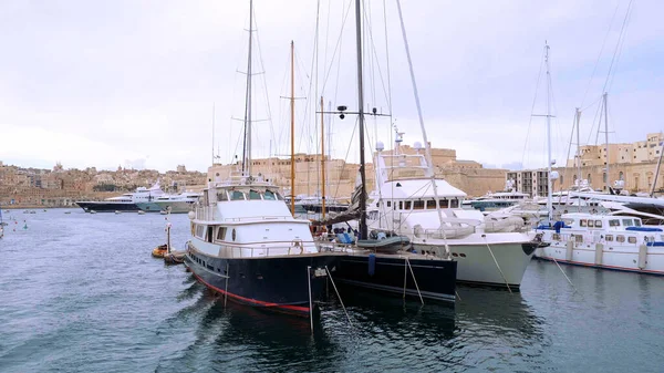 Piękny Wielki Port Valletta Malta Valletta Malta Marca 2020 — Zdjęcie stockowe