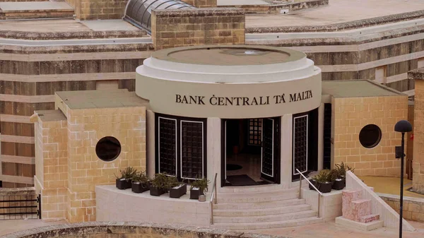 Banco Central Malta Valeta Valletta Malta Marzo 2020 — Foto de Stock