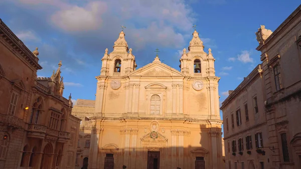 Cattedrale Mdina Nella Capitale Storica Malta Città Medina Malta Marzo — Foto Stock