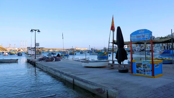 Belle Marsaxlokk Est Point Repère Populaire Sur Malte Île Malte — Photo