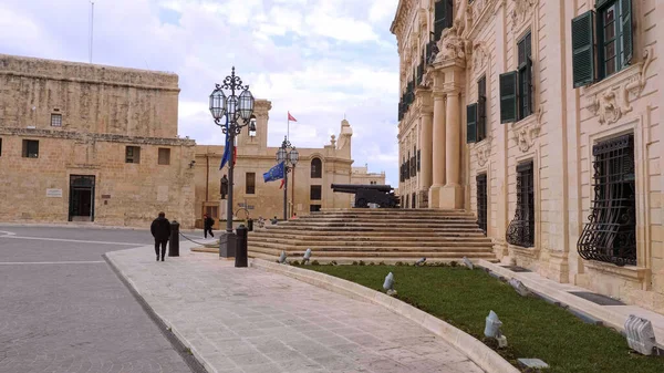 Berömda Castille Byggnader Hem Till Maltas Premiärminister Valletta Malta Mars — Stockfoto