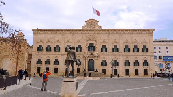 Famous Castille Building Home Prime Minister Malta Valletta Malta March — Stock Photo, Image