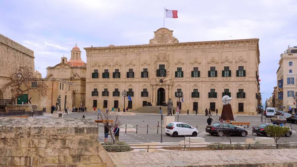 Famous Castille Building Home Prime Minister Malta Valletta Malta March — Stock Photo, Image