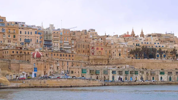 Vista Sullo Skyline Valletta Fotografia Viaggio — Foto Stock