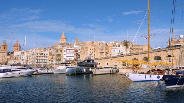 Μεγάλο Λιμάνι Στη Βαλέτα Πρωτεύουσα Της Μάλτας Valletta Malta Μαρτίου — Φωτογραφία Αρχείου