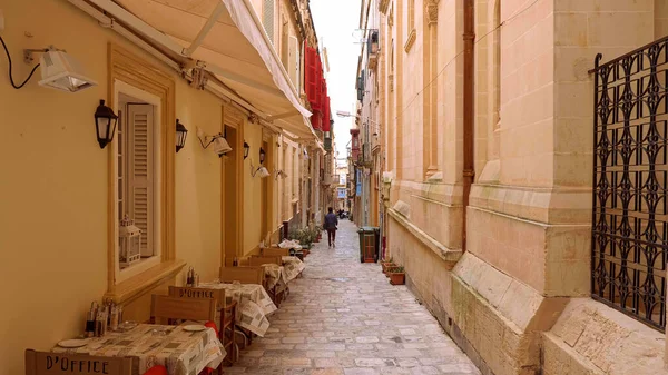 Typisch Straatbeeld Historische Wijk Valletta Valletta Malta Maart 2020 — Stockfoto