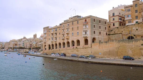 Όμορφο Μεγάλο Λιμάνι Της Βαλέτα Της Μάλτας Ταξιδιωτική Φωτογραφία — Φωτογραφία Αρχείου