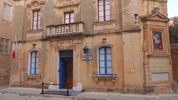 Estación Policía Mdina Histórica Ciudad Ciudad Medina Malta Marzo 2020 — Foto de Stock