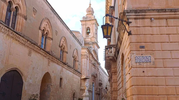 Edificios Típicos Mdina Malta Ciudad Medina Malta Marzo 2020 — Foto de Stock