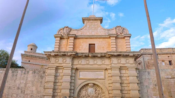 Famosa Porta Della Mdina Nella Storica Città Collinare Mdina Fotografia — Foto Stock