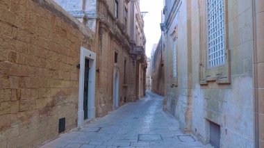 Mdina Malta 'daki tipik binalar - seyahat fotoğrafçılığı