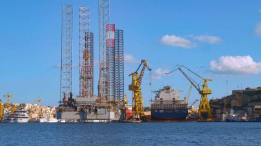 Valletta Limanı - Başkent Malta 'daki liman - Valletta Şehri, Malta - 5 Mart 2020