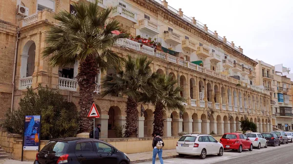 Typisch Straatbeeld Historische Wijk Valletta Valletta Malta Maart 2020 — Stockfoto