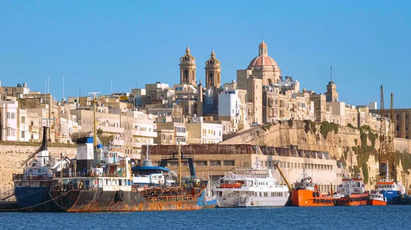 Hafen Von Valletta Der Hafen Der Hauptstadt Von Malta Stadt — Stockfoto