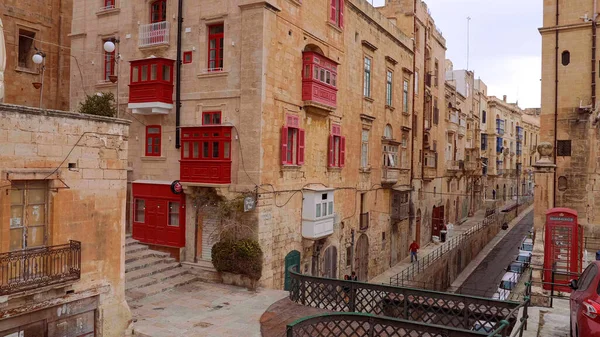 Paisaje Típico Valeta Capital Malta Valletta Malta Marzo 2020 — Foto de Stock