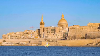 Malta 'nın başkenti Valletta' nın şehir manzaraları seyahat fotoğrafçılığı