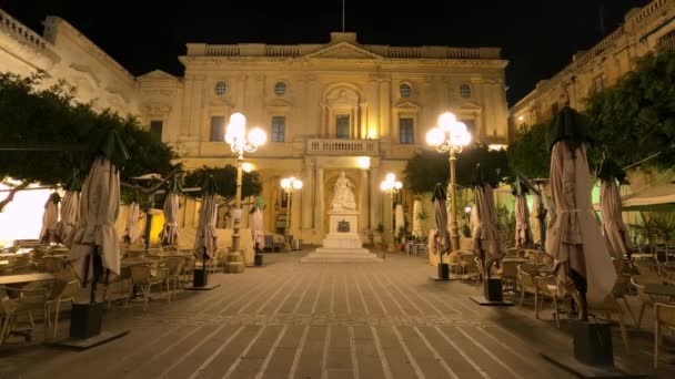 Valletta Malta Daki Ulusal Kütüphane Seyahat Görüntüleri — Stok video